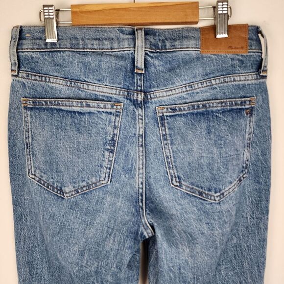 Madewell Jeans Mid-rise Perfect Vintage Distressed Ripped Blue Stretchy Sz 25 - Picture 9 of 16